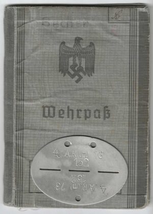 Wehrpass and award certificate of Gunner Franz Becher – 4th Battery, Artillery Regiment 73 and Panzer Artillery Regiment 73 (1st Panzer Division)