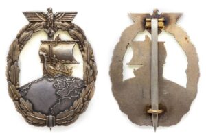 Kriegsmarine Japanese-Made Auxiliary Cruiser Badge