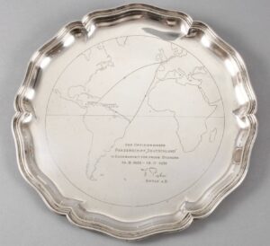 Silbertablett Panzerschiff "Deutschland" - 1935 Cruiser commemorative plaque