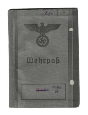 Wehrpass of a member of the SS-Totenkopf-Wachbataillon at the Sachsenhausen Concentration Camp